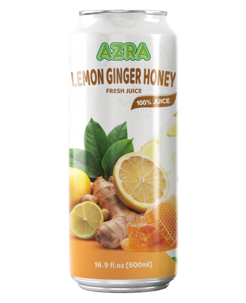 Azra Lemon Ginger Honey Juice 500ml stand can