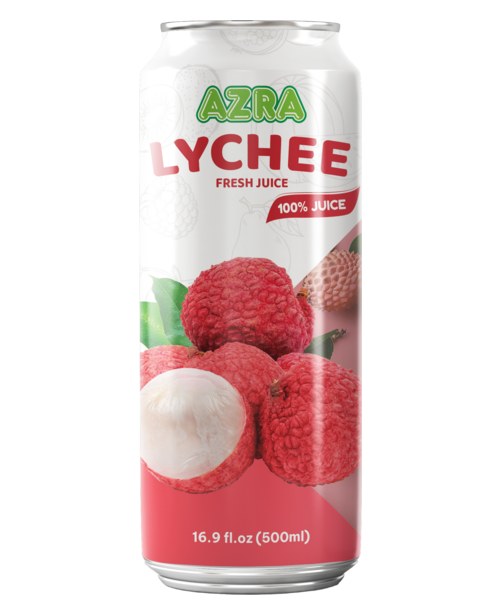 Azra Lychee Juice 500ml stand can
