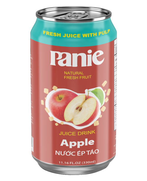 Nước ép táo Panie 330ml lon tiêu chuẩn do VIC sản xuất