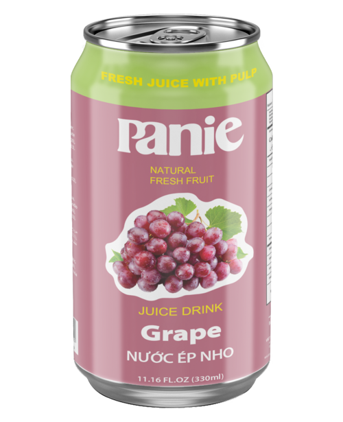 Nước ép nho Panie 330ml lon tiêu chuẩn do VIC sản xuất