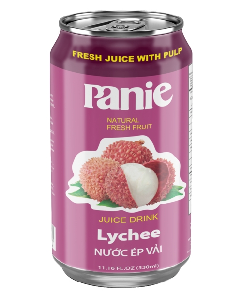 Nước ép vải Panie 330ml lon tiêu chuẩn do VIC sản xuất