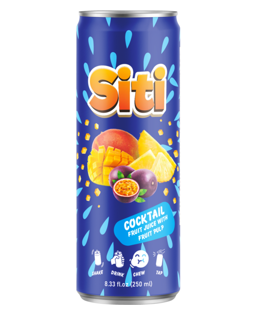 Nước ép trái cây hỗn hợp có thịt quả Siti 250ml lon slim