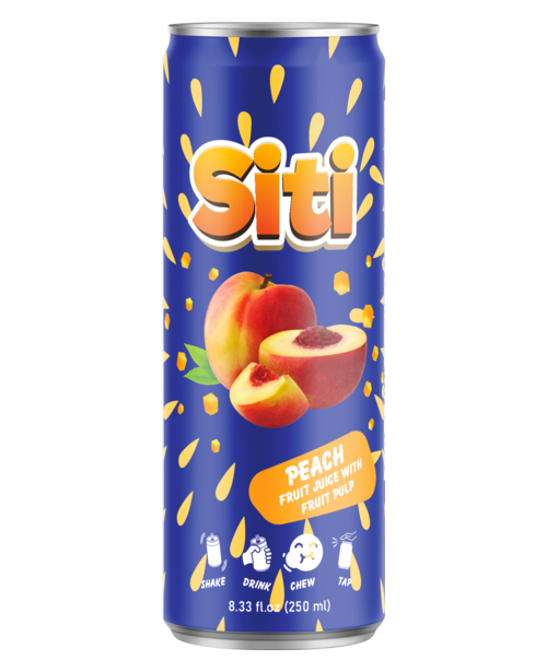 Nước ép đào có thịt quả Siti 250ml lon slim