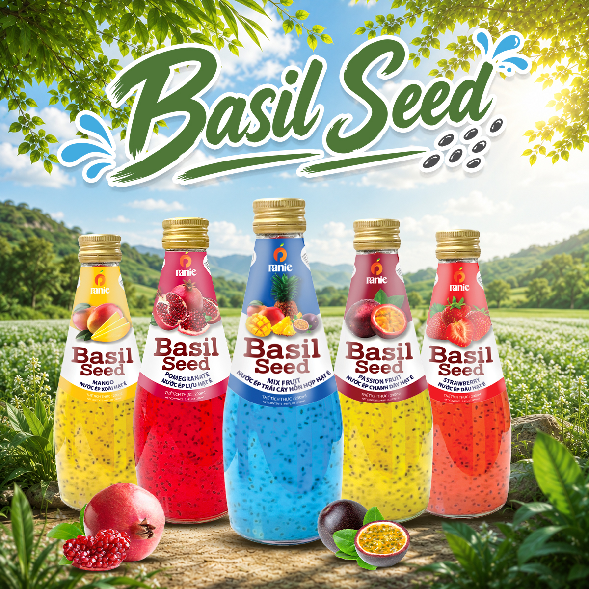 Panie - Basil Seed – 290ml glass bottle
