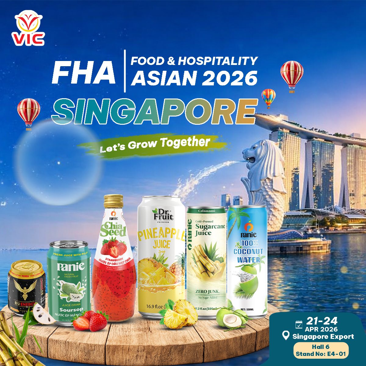 FHA – FOOD & HOSPITALITY ASIA 2026: VIC mang giải pháp OEM & ODM đồ uống đến Singapore