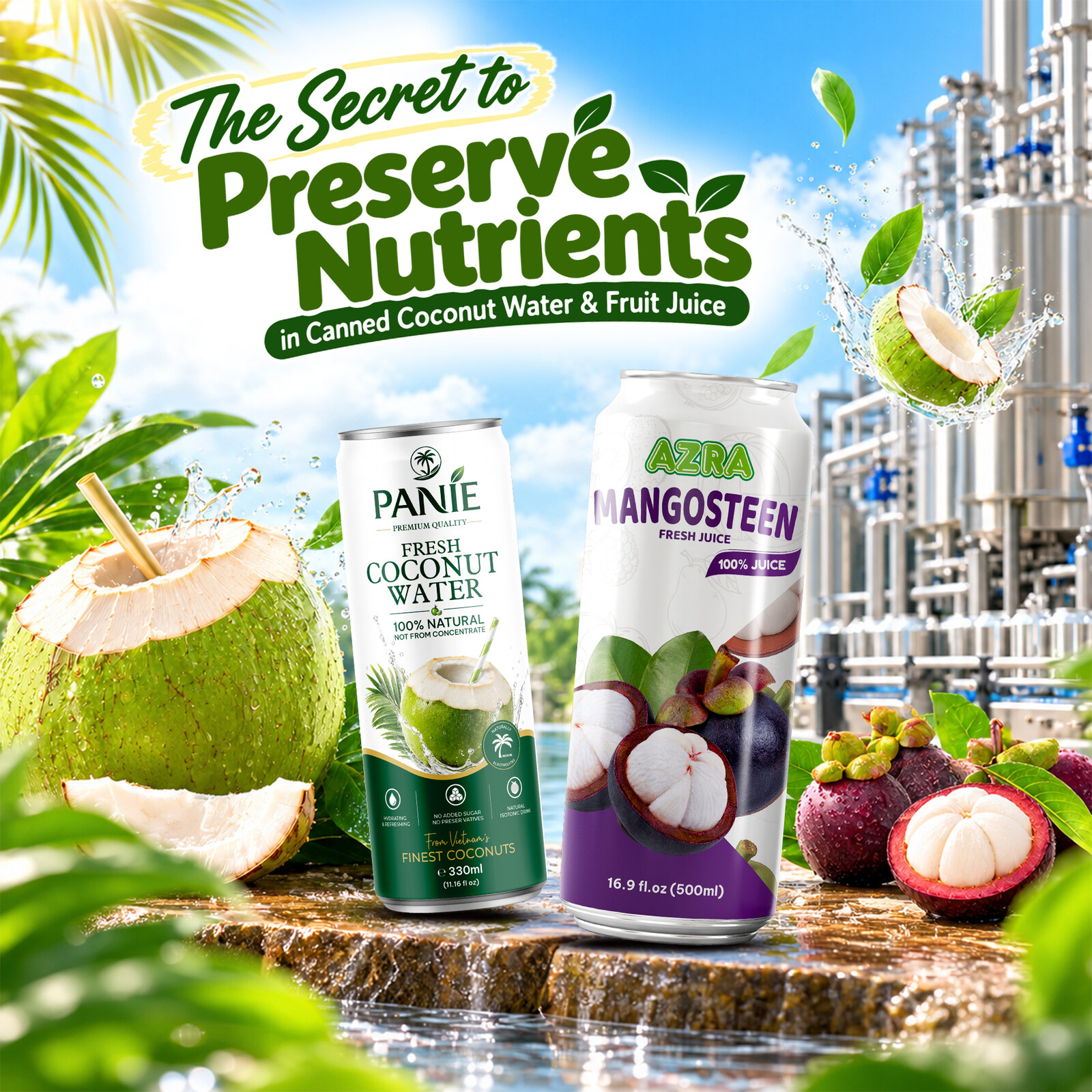 Preserving Nutrients in Canned Coconut Water & Fruit Juice: A Manufacturer's Approach