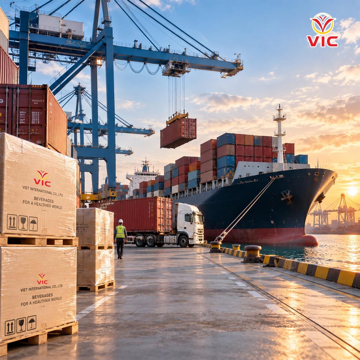 Đồ uống VIC xuất khẩu ra thị trường quốc tế